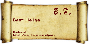 Baar Helga névjegykártya